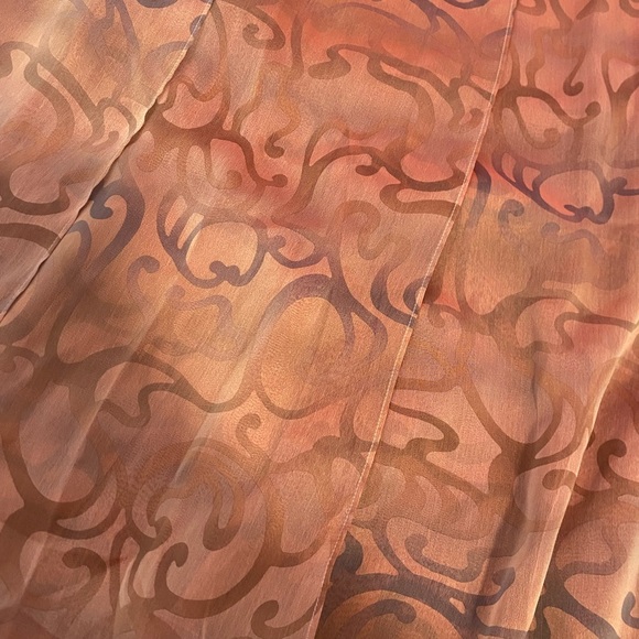 Un Jour Ailleurs Orange Vintage Print Full Length Skirt Women's Size 10 FR 40 - Picture 3 of 7